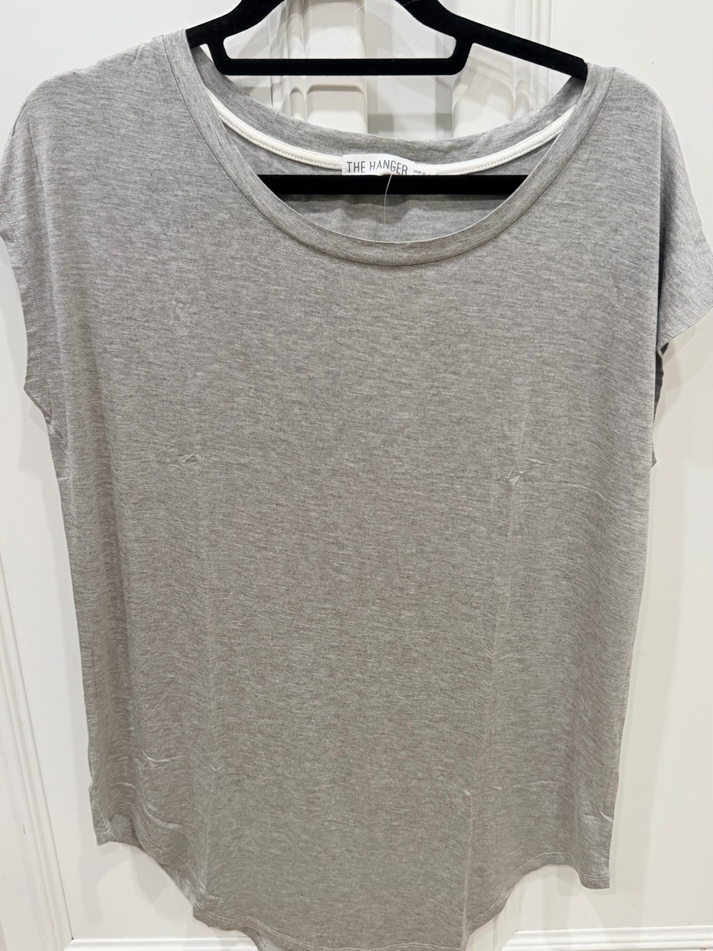 The Hanger Women's Grey Scoop Neck Tee- SUPER SOFT